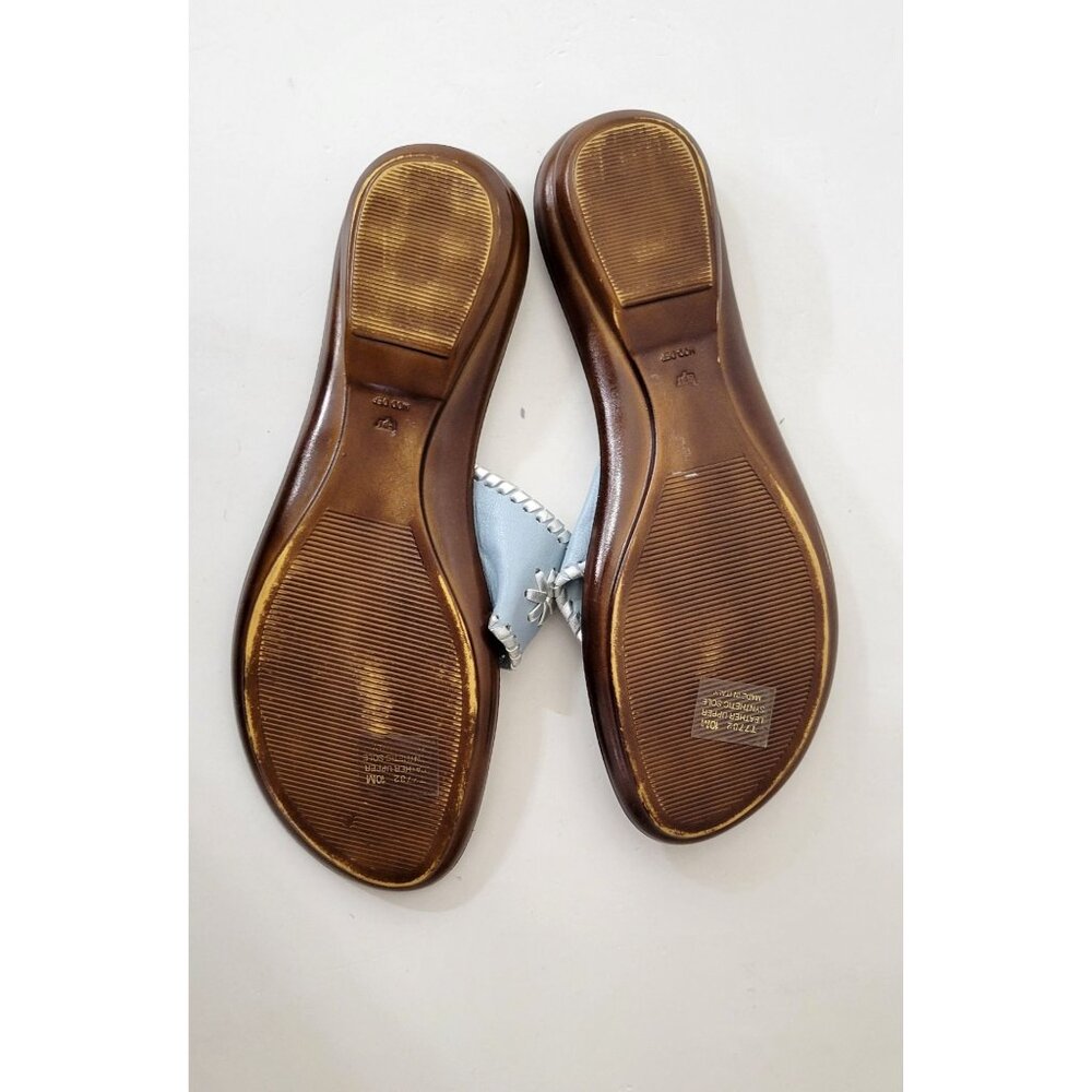 A. Giannetti Light Blue Leather Thong Sandals Made in Italy Women's Size 10 - Picture 6 of 8